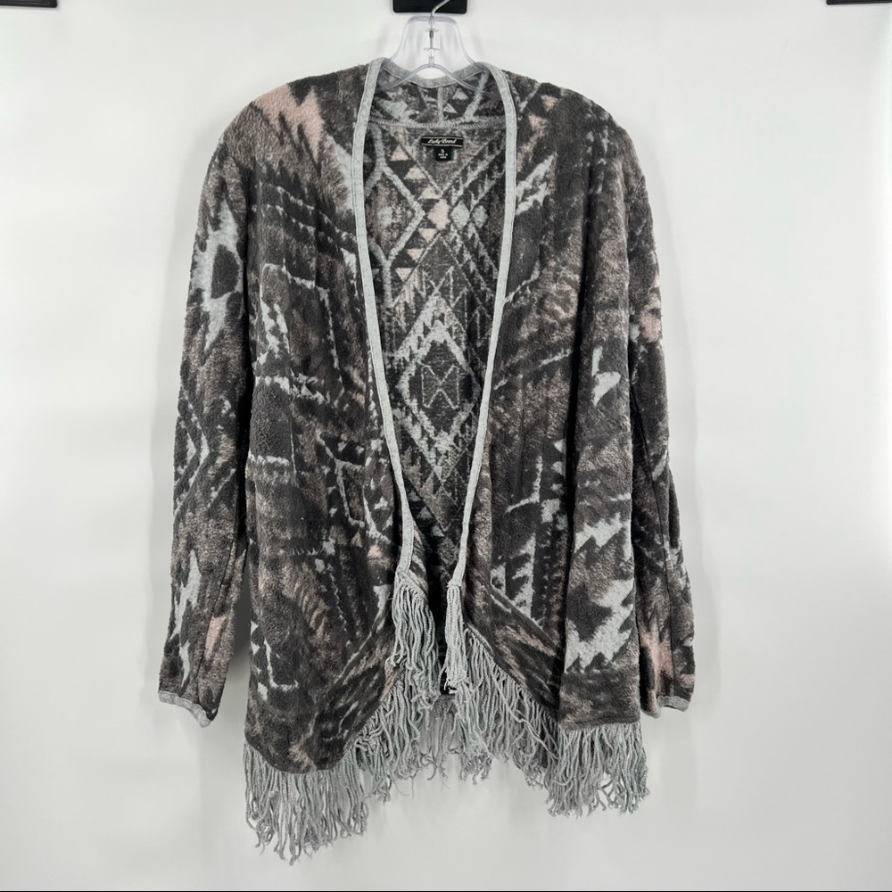 Lucky Brand grey long sleeve cardigan sweater size S